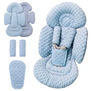 Universal Baby Cushion Compatible with Mamaroo Rocking Chair & Car Seat Newborn Head Body Support Pad Reversible Breathable Soft Polka Dot Dark Blue 1 Piece