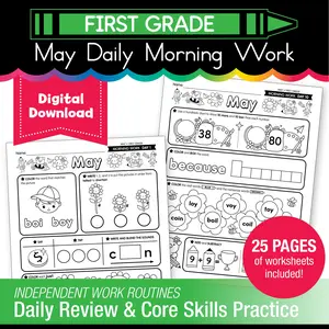 Printable First Grade May Daily Morning Work