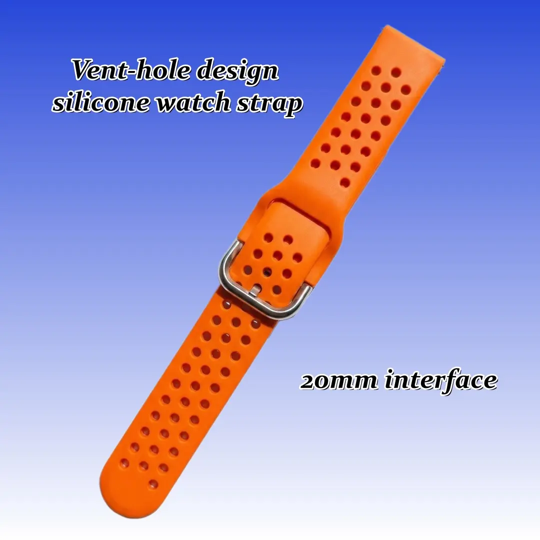 20mm Breathable Silicone Watch Band, Universal Fit for Samsung, Huawei, Xiaomi, Amazfit, Garmin, Smartwatch Replacement Strap