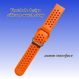 20mm Breathable Silicone Watch Band, Universal Fit for Samsung, Huawei, Xiaomi, Amazfit, Garmin, Smartwatch Replacement Strap