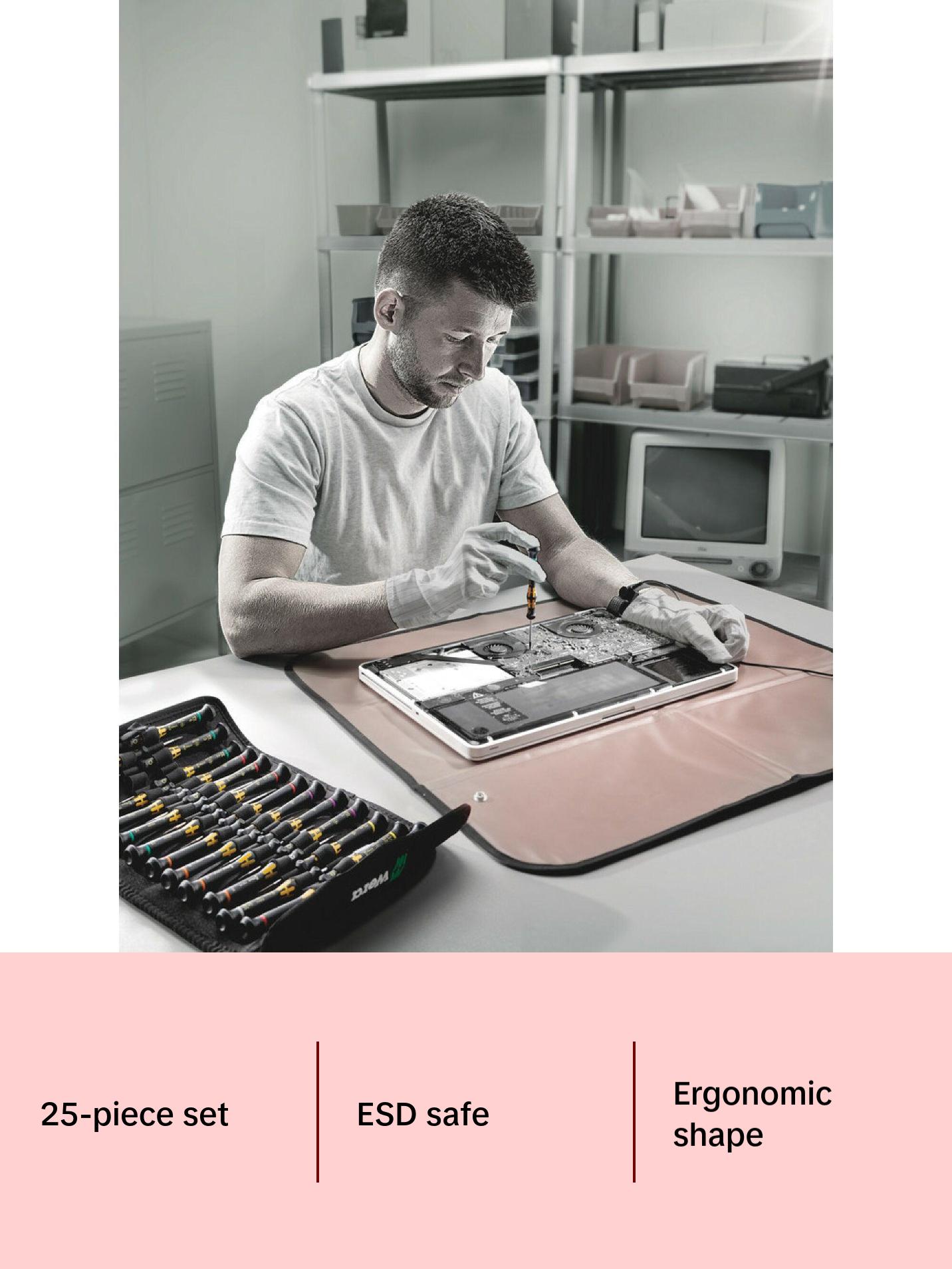 Wera Kraftform Micro ESD Big Pack 1 Screwdriver set for electronic applications, 25 pieces