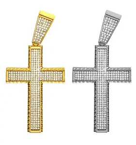 Large Religious Cross Bling Cubic Zirconia Iced Fashion Pendant Jewelry Hip Hop Style