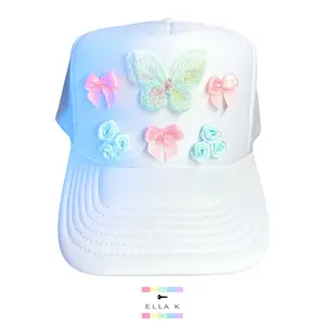 Butterfly Coquette Bow White Trucker Hat trucker hat