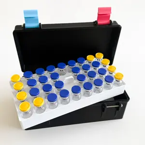 The Double Decker two tier Peptide storage box - 32ct. 3mL vial insert, space for 20 or more syringes and prep pads