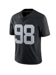 Men's American Football Jersey 98 Vintage Embroidered Casual Training T-Shirt, Stylish Jersey, Sporty V-Neck Short Sleeve, All Seasons