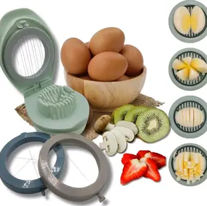 Marley and Bailey Egg Slicer 3-in-1 Interchangeable Blades with Unique Designs for Eggs Fruits & Vegetables Kitchen Tool Utensils