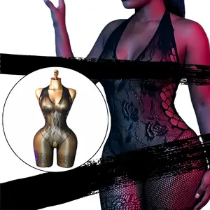 V15 Fishnet Bodysuit Mesh LingerieLingeries Fish Net Underware NetLingeries Bodystocking |   Lace Lingerie |     Elastic Plus-Size Friendly Breathable High-Elastic Fabric Plus-Size Friendly | Womenswear Bodysuits Teddy Spicy Soft Intimate Wear