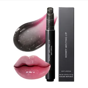 Nature Republic HONEY MELTING LIP GLITTER & PLUMPING (16 MIDNIGHT SPARKLE) SOFT LIP STICK Moisturizing Gloss, Volumizing formula, Color changing Sheer tint, Shine Glimmer Finish