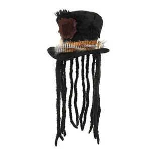 Witch Doctor Costume Hat with Dreadlocks