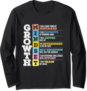 Growth Mindset Shirt Classroom Motivation Long Sleeve (Dark) - Nicolekhach Shop 87B07HRGMQWN