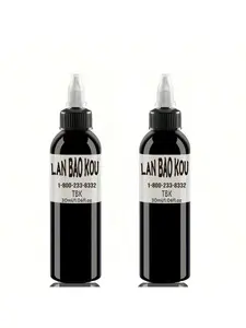 2pcs Black Tattoo Ink, Professional Tattoo Pigment, Tattoo Painting Tattoo Supplies, Professional Supply For Body Art