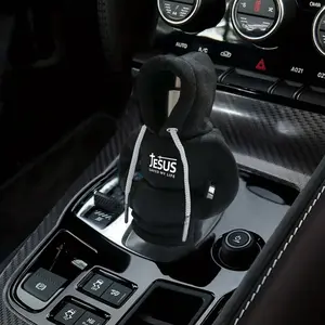 Universal Car Gear Shift Cover, Automatic Shift Knob, Letter Jesus Design, Interior Decoration, Small Sweatshirt Style, Car Accessories