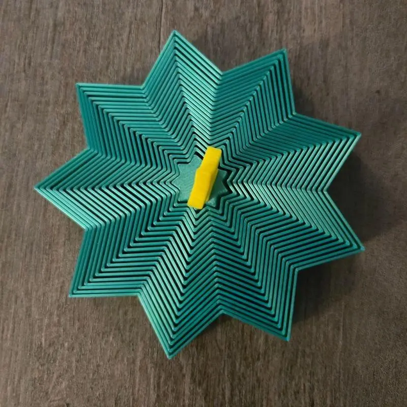 3D Printed Fractal Fidget Hexagon with Handles Expanded Playing Sensory Fidget Star Whirling Spiral Stress Relief Friends Gifts