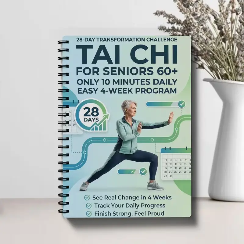 Senior & Beginner Tai Chi Practice Manual, Workbook, Spiral Bound, Gradual Daily Exercises, Gentle Movements for Fitness, Training, Step-By-Step Guide