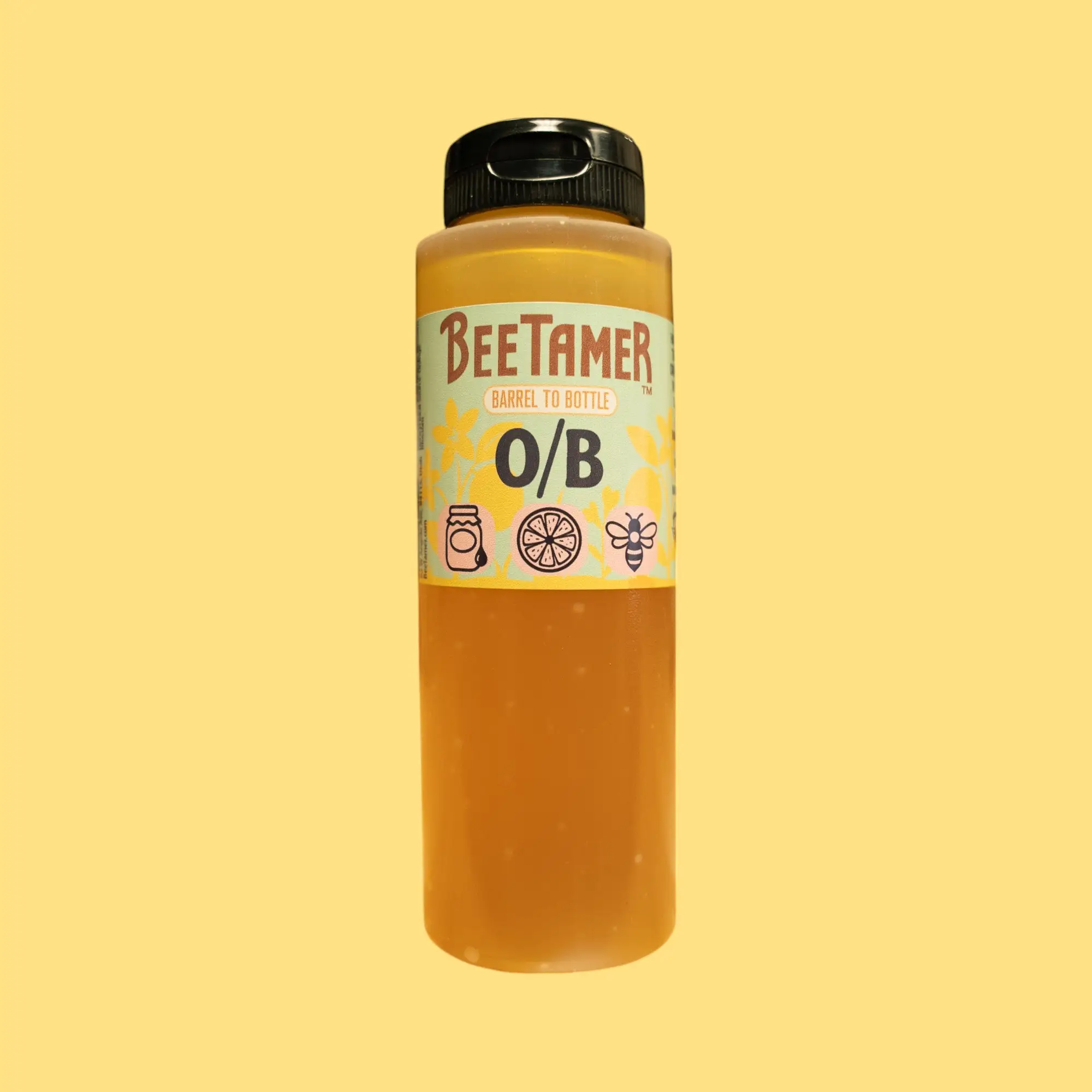 BeeTamer's Raw "OB" Honey, 11oz Squeeze Bottle, Unfiltered Raw Honey, Easy To Use, Floral Source Orange Blossom,