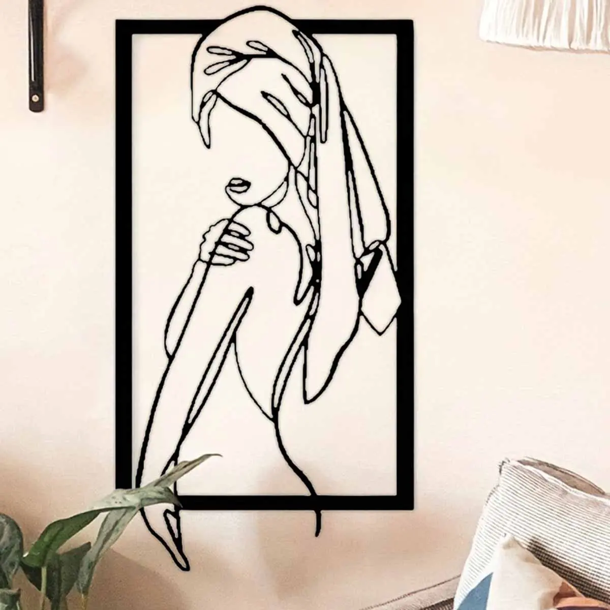 Women Line Art Wall Decor, Minimalist Metal Wall Decoration, Modern Home Decor, Home Bathroom Accessories, Hanging Wall Art, Perfect Housewarming Gift for Women, Decorative Wall Art, Decoration Items, Minimalist Design