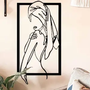 Women Line Art Wall Decor, Minimalist Metal Wall Decoration, Modern Home Decor, Home Bathroom Accessories, Perfect Housewarming Gift for Women
