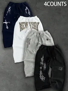 Men's & Women's Casual Joggers 4-Pack, Comfortable Drawstring Design, Soft Fabric, Perfect for Hiking & Outdoor Activities