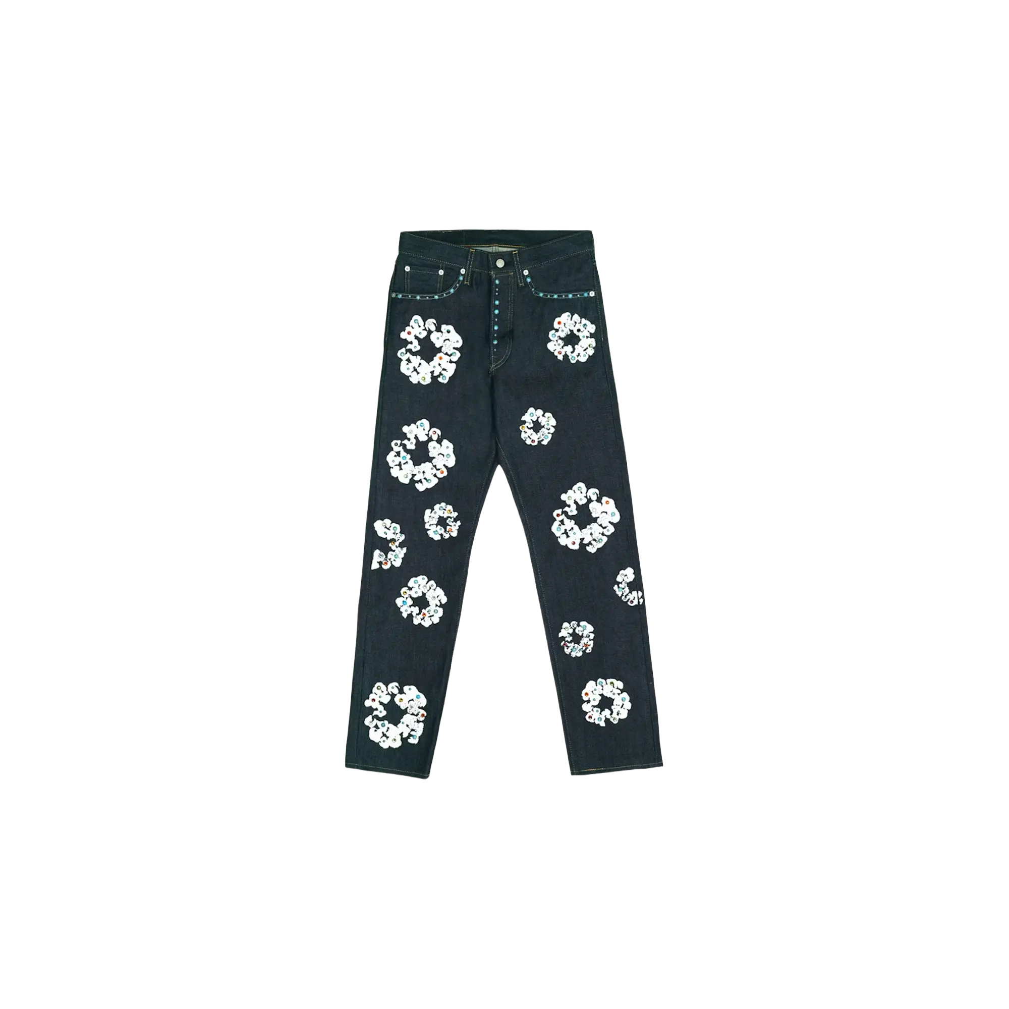 Levi's 501 Cotton Rhinestone Wreath Jeans "Raw" DT313