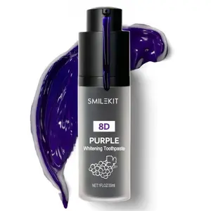 8D Whitening Toothpaste, Home Use Cleaning Toothpaste, Grape Mint Flavor, Deep Clean Fresh Breath Teeth Whitening Paste