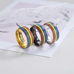 Rainbow rings are available in multiple sizes. Round index finger rings are suitable for daily wear