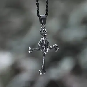 GTHIC Ghost Hand Stainless Steel Skull Pendant for Men Women Statement Jewelry Fashion Accessory Daily Wear