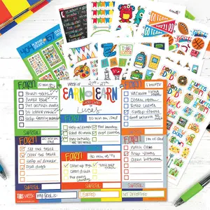 Earn & Learn® Kids Money Management Chore Chart Pad + Sticker Bundle