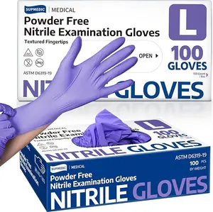 "Medical Soft Max Nitrile Disposable Gloves, 100 Ct Latex-Free Powder-Free Food Safe Cooking Cleaning Lab Exam Glove "