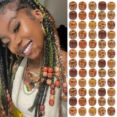 Locs with Wooden Beads Black Girl TikTok Shop