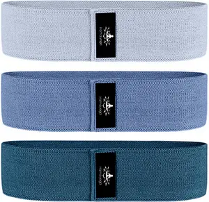 Large Resistance Band,14.5" x3.15",Fabric Exercise Loop Bands with Instruction Guide and Carry Bag, Set of 3.