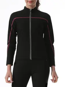 Women's Zipper Long Sleeve Sports Shirt, Sauna T-Shirt for Night Running, Fitness Workout Clothing, Comfortable Athletic Wear, Zip Front Jacket, Zip Up Jacket, Workout Clothes Women