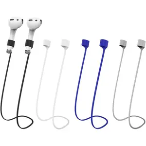 Magnetic Anti-Lost Straps for AirPods,Colorful Soft Silicone Sports Lanyard, Neck Rope Cord