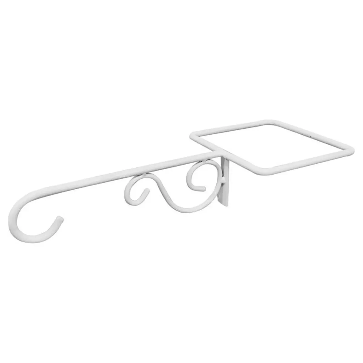 212 MAIN 2-Pack Hanging Plant Hangers, 2.7 in. Steel Construction Scroll Design, Deck-Mount Fence Post Hangers, White, Hanging Plant Hanger
