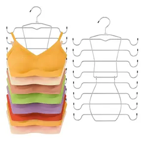 LMMAKE Tank Top Hangers Space Saving,Hanging Closet Organizer,8 Tiers Bra Hangers with 360° Swivel Hook,Closet Organizers and Storage,Dorm Room Essentials for Girls-8 Pack