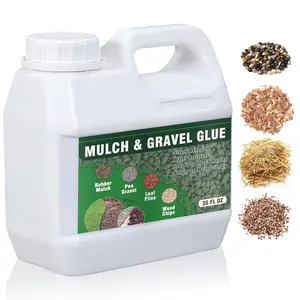 35 Ounce Mulch and Gravel Glue for Landscaping, Clear Gravel Binder,  Mulch Anchor Easily Holds Rubber, Stone, Pebble, Pea Gravel- Wide Coverage and  Safe