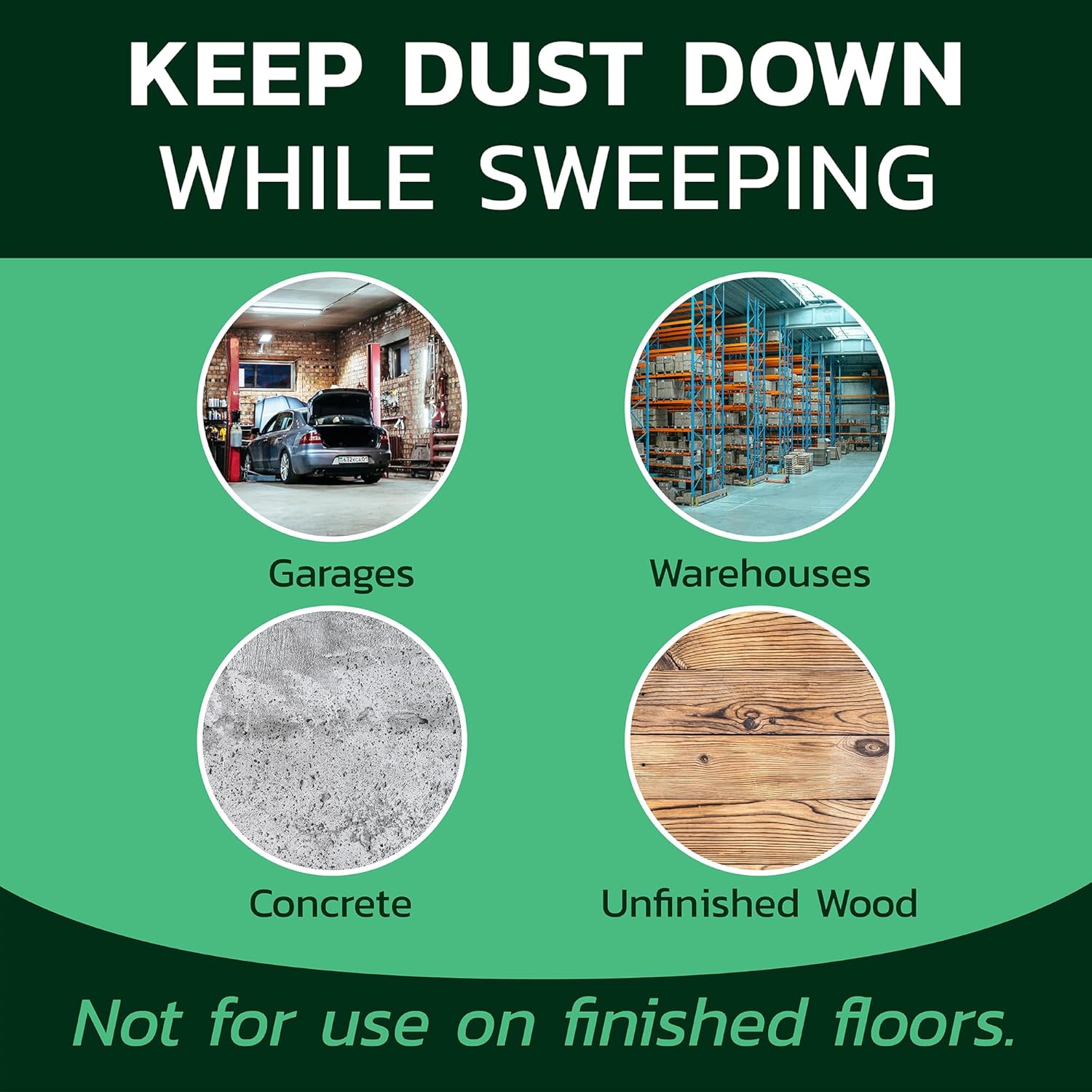 Household Gritty Green Sweeping Compound with Sand - Unscented, Oil-Free, USA-Made (8.4 lbs), Effective Dust Control for Cement & Unfinished Floors, Breaks Up Loose Dust for Deep Clean Household Gritty Green Sweeping Compound with Sand - Unscented, Oil-Free, USA-Made (8.4 lbs), Effective Dust Control for Cement & Unfinished Floors, Breaks Up Loose Dust for Deep Clean
