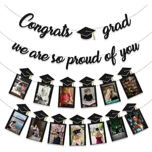 2026 Graduation Decor: “Congrats Grad, We Are So Proud of You” Banner—Perfect for graduation celebrations, school events, and family graduation parties. Ideal for photo backdrops and creating a festive atmosphere.