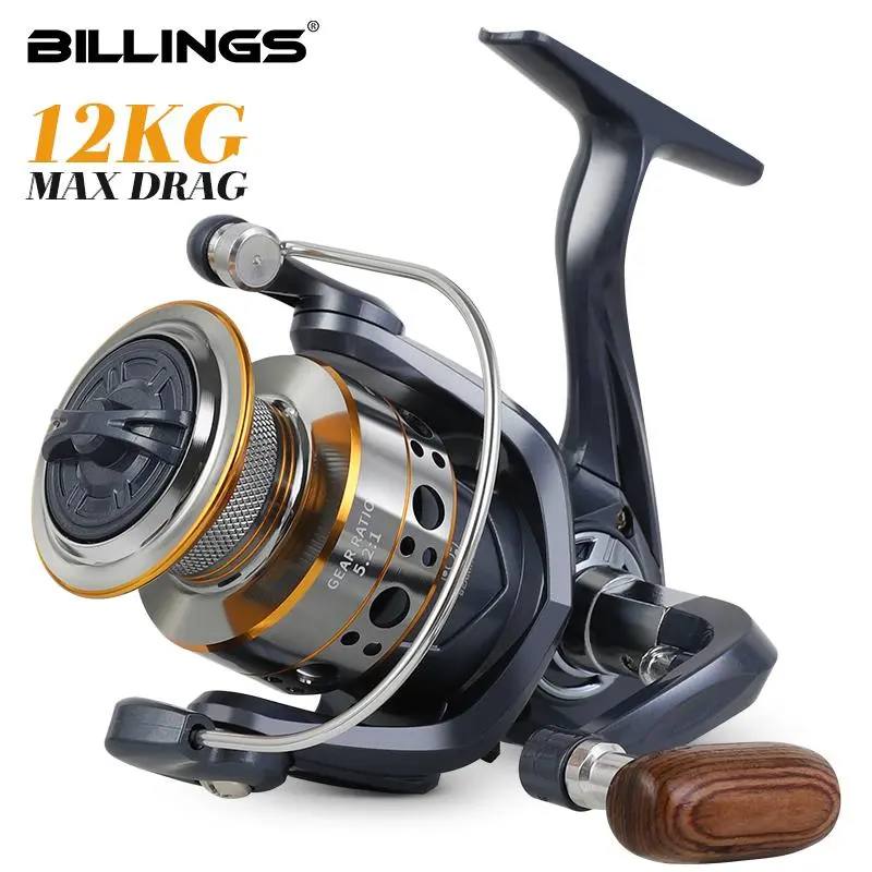 BILLINGS VK1000-7000 Series Spinning Fishing Reel,5.2:1 Gear  Ratio,12KG/26LB Max Drag with Foldable Handle,Powerful Fishing Reel for  Freshwater & Saltwater Angling,Fishing Accessory - TikTok Shop