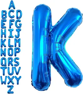 40 Inch Blue Letter K Foil Balloon â DIY Alphabet Banner for Birthday Anniversary Graduation Party Decorations