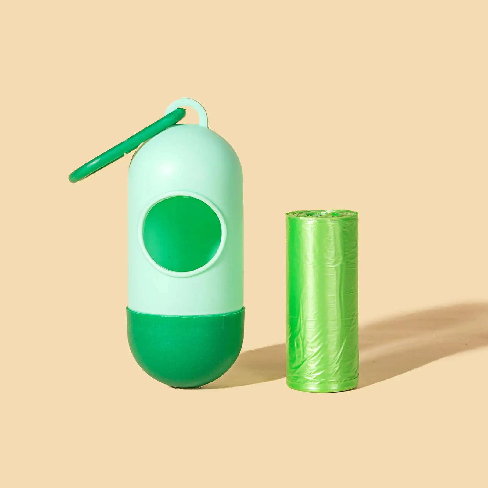 Portable Pet Poop Bag with Storage Box Set, 1 Count Portable Pill Style Poop Bag Storage Box & 1 Roll Bin Bags, Pet Waste Bag Holder, Pet Waste Bag St