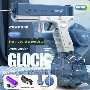 HydroForce-Glock Style Drump Version Electric Water Pistol,Large capacity Automatic Continuous Shooting Water Blaster for Children Outdoor Activities