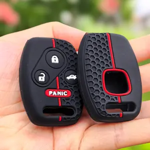 1pc for Honda key fob case All-Round silicone protection Car Key Protector car remote key cover holder keyring for Civic 2006-2009/ CRV 2008-2013/ Fit 2011 2012/ Jazz/ SRV/ FRV 2006/ accord 2003 2006/ FRV 2006