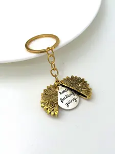 Sunflower Keychain Motivational Key Ring Inspirational Gifts for Women Men Birthday Gifts Keep Fucking Going Keychain accessories for Men & Women sunshine gift