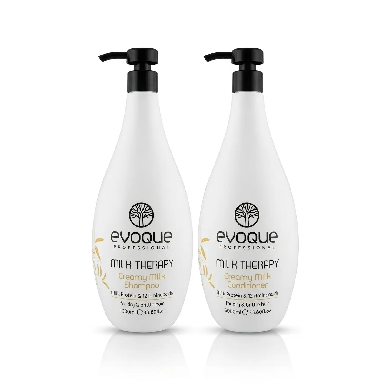 Evoque Milk Therapy Bundle - Hydrating Shampoo, Conditioner, Mask, Leave In & Oil for Dry Brittle Color-Treated Hair - Sulfate-Free, Paraben-Free, Cruelty-Free Haircare