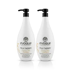 Evoque Milk Therapy Bundle - Hydrating Shampoo, Conditioner, Mask, Leave In & Oil for Dry Brittle Color-Treated Hair - Sulfate-Free, Paraben-Free, Cruelty-Free Haircare