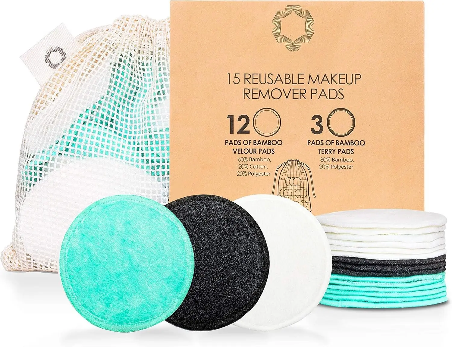 Makeup Remover Pads |  & Zero  Cotton Rounds | Beauty Products | 15  &   Pads with Laundry Bag | Soft for   Types |  Wipes for Facial Cleansing