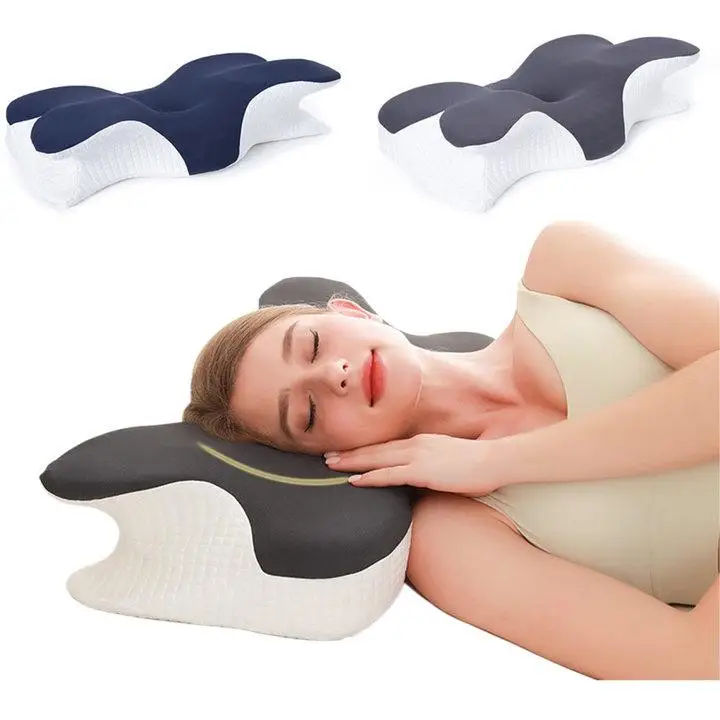 Cervical Memory Foam Pillows for Neck and Shoulder Pain, Ergonomic Orthopedic Sleeping Support Pillow for Side Sleepers, Back and Stomach Sleepers