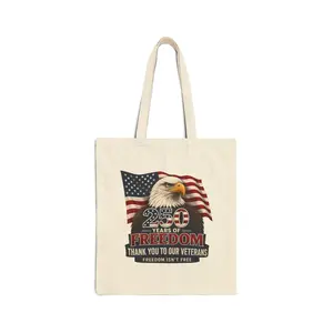 Women's Patriotic 250 Years of Freedom Tote Bag, Reusable Shopping Tote, American Flag Eagle Design, Patriotic Gift Idea for Veterans, USA 4th of July