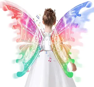 Musical Light-Up Butterfly Princess Costume Set for Girls Ages 4-8 | Auto-Off Wings,  | Dress Up Toy & Halloween Gift