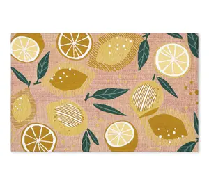 TCLI Livie Fresh Lemon Washable 24"x40" Kitchen Mat